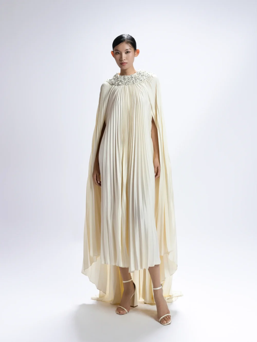 Pleated Cape Dress