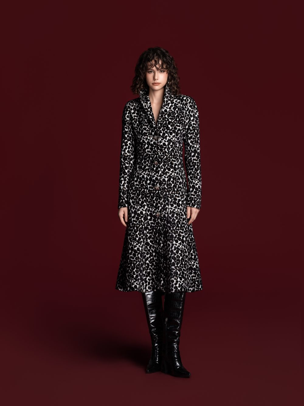 Tailored Coat With Peak Lapel In Midi Length