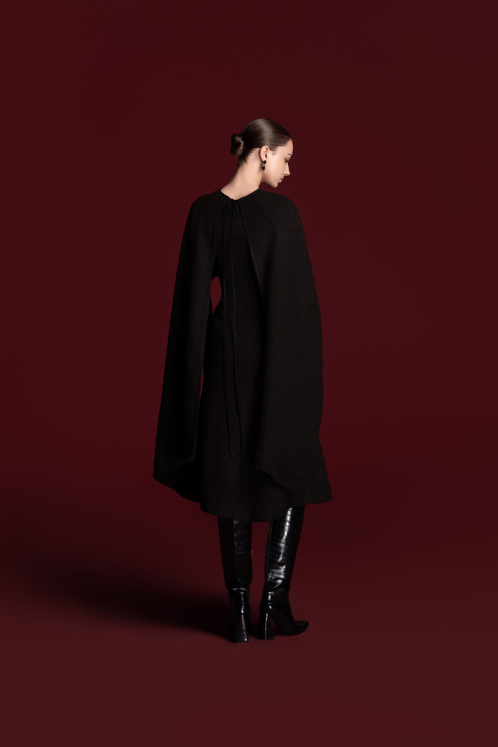 Sculptural Cape Dress