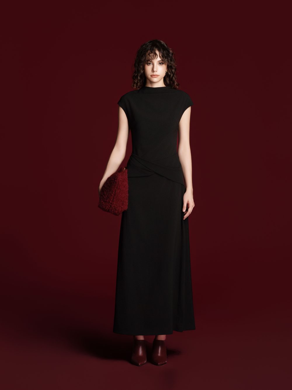 Draped Waist A-Line Dress