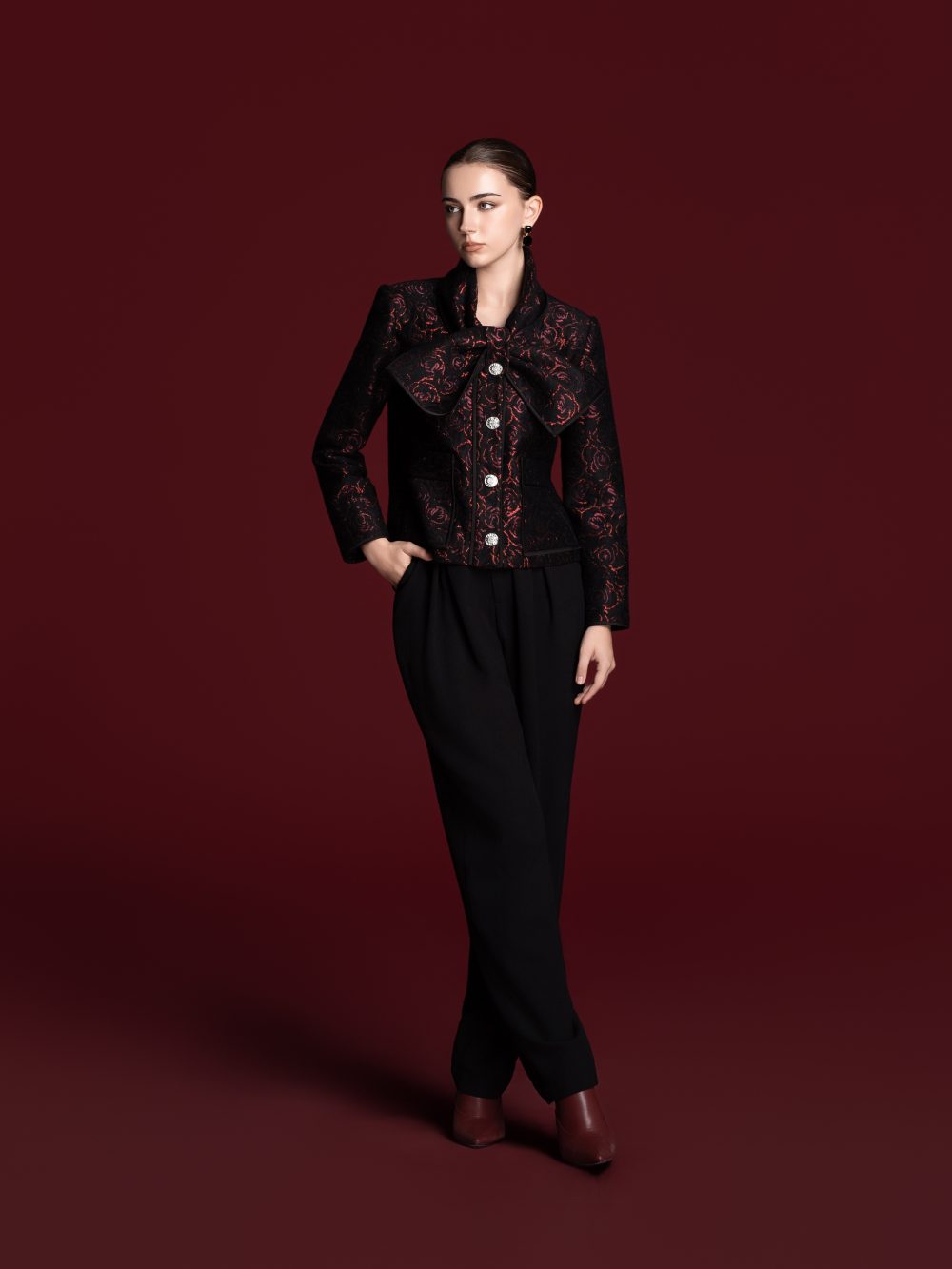 Emperial Rose Bow Blazer