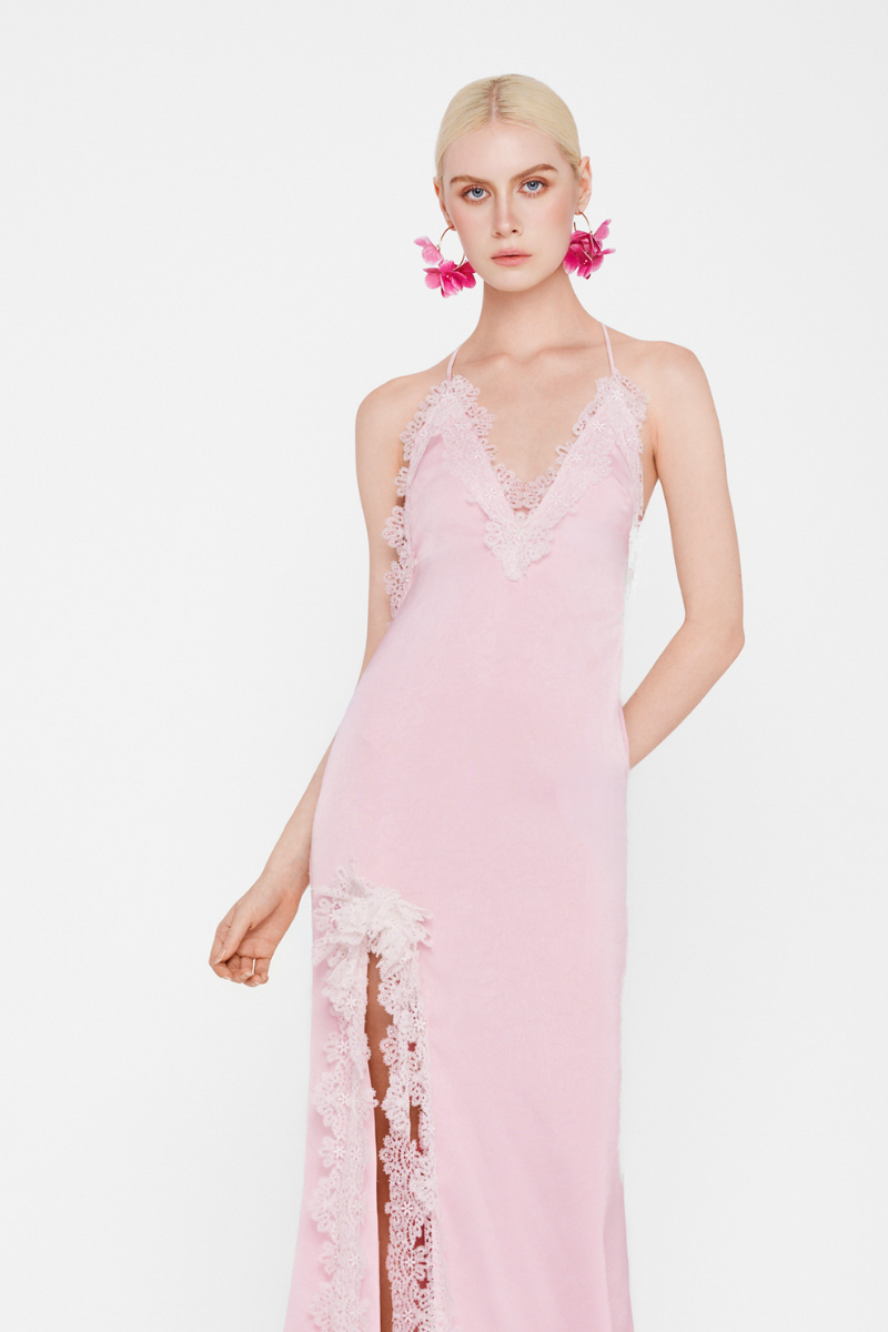 Maxi Slip Dress with Long Train
