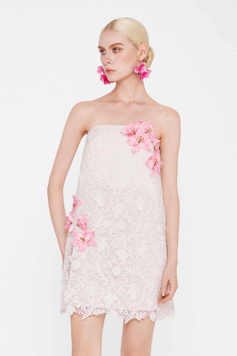 Strapless Mini Lace Dress