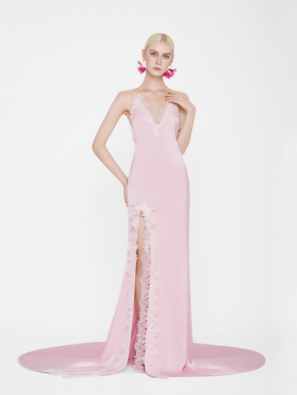 Maxi Slip Dress with Long Train