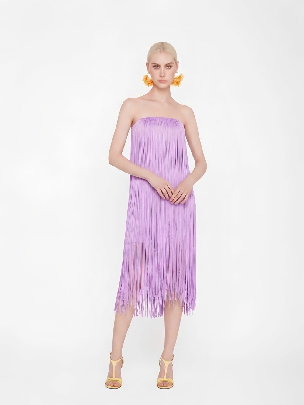 All Over Fringe Midi Dress